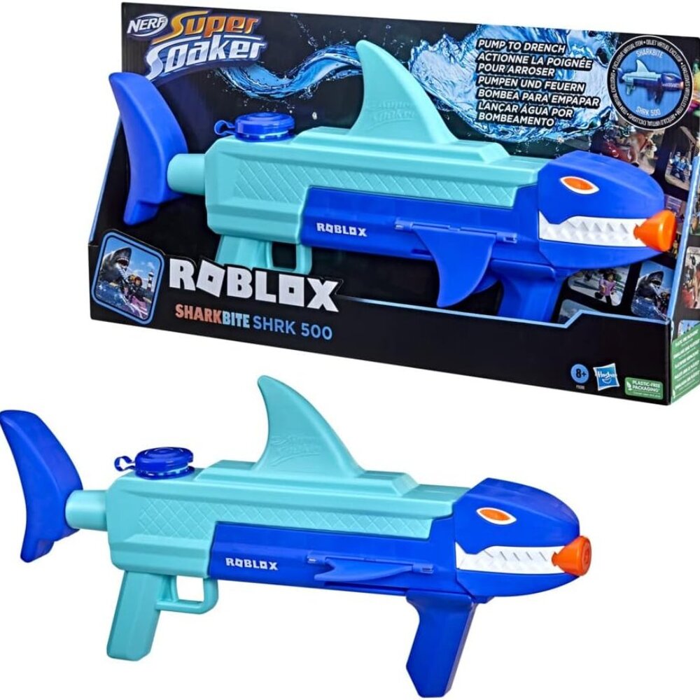 Nerf Roblox Sharkbite SHRK 500 Super Soaker Pump To Drench Toy NEW